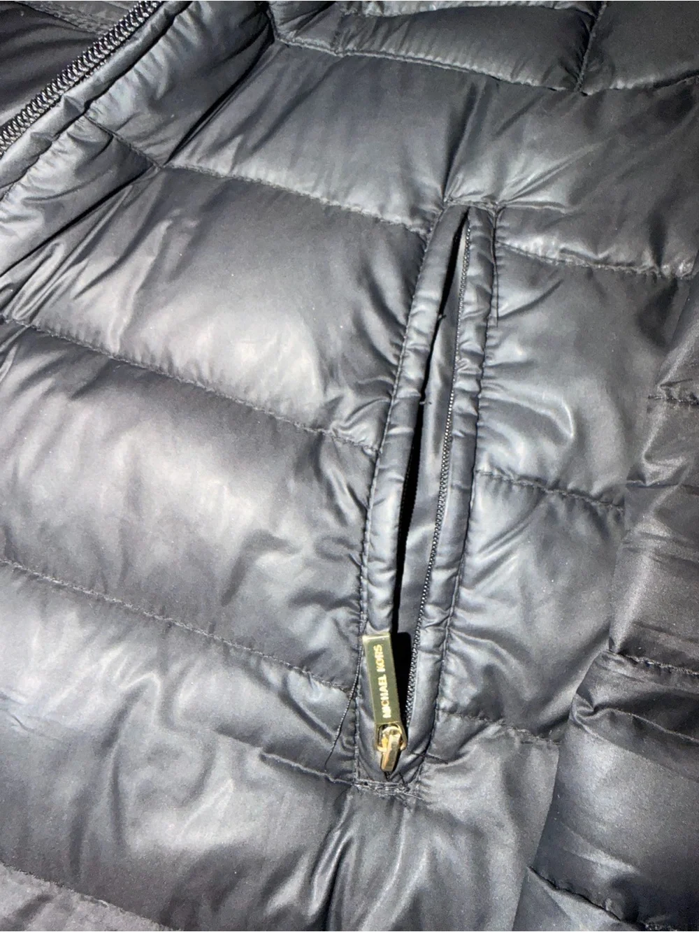 Michael Kors Black Quilted Hooded Puffer Coat